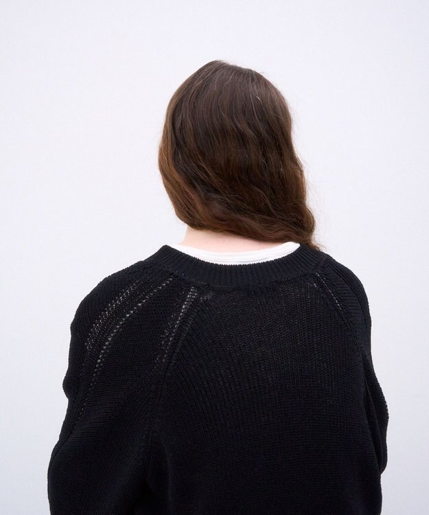 ATON WOOL COVER | Vネックセーター BLACK