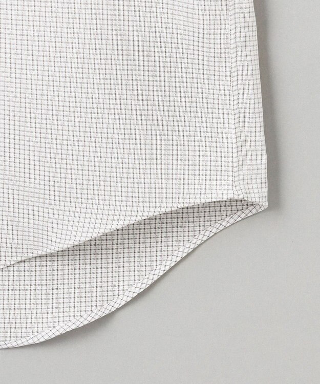 GOTAIRIKU 春夏向け【形態安定】SUMMERPREMIUMPLEATS_スナップダウンカラー 半袖ドレスシャツ_ブラウン(25年限定色) 白地×ダークブラウン格子