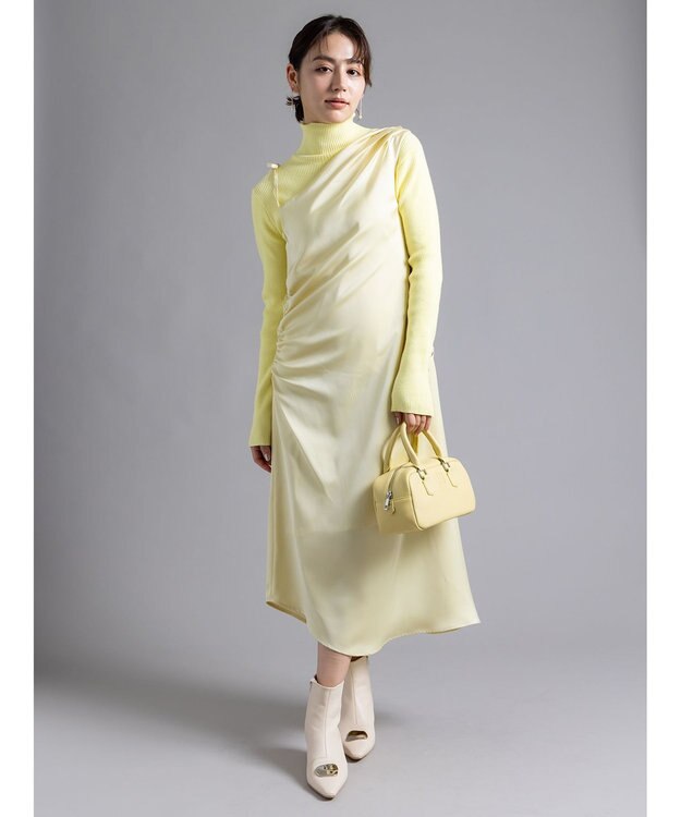 Te chichi 【Atelier Bonheur】サテンキャミドレス《2025winter catalog item》 イエロー