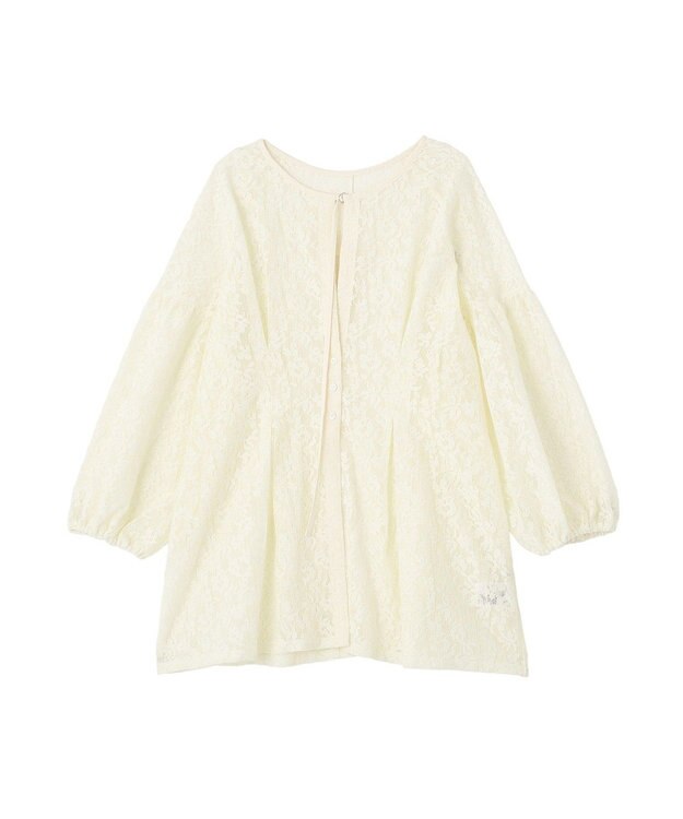 Green Parks メッシュレースタック入りプルオーバー Ivory