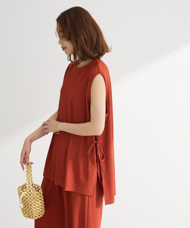 Green Parks サイドリボンノースリーブチュニック Orange