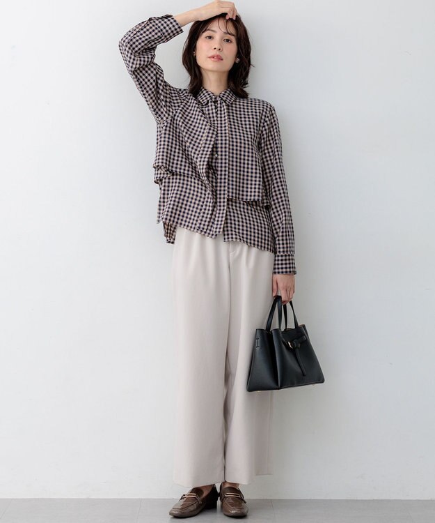 組曲 シュットクロスワイド パンツ サンドベージュ系