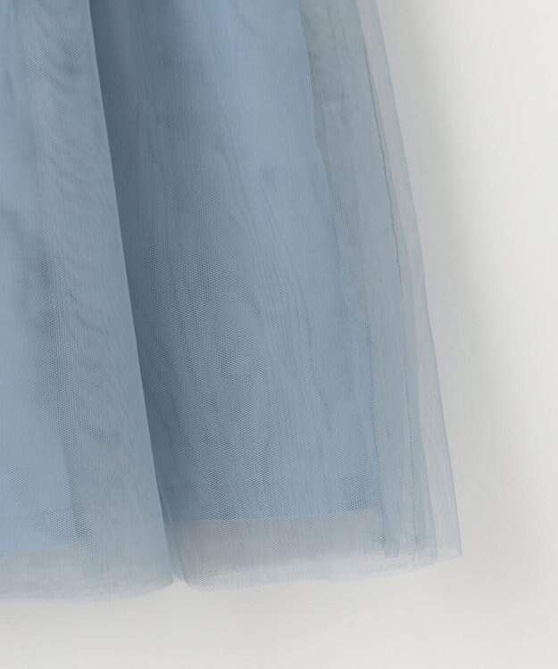 ANY KIDS チュール付き ジャンパースカート デニムブルー