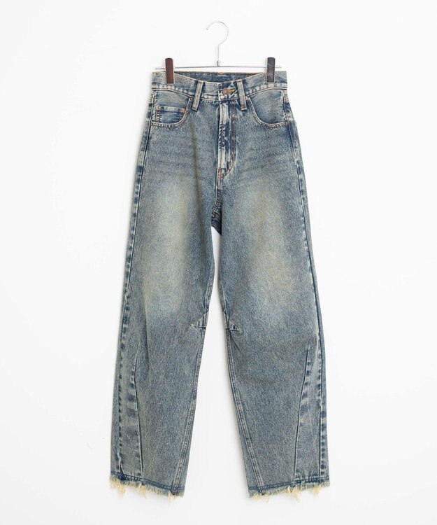 WEGO ヴィンテージウォッシュカーブデニムパンツ デニム中濃加工色