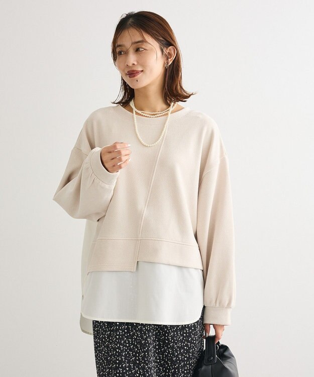 Green Parks カットコーデュロイドッキングプルオーバー Ecru