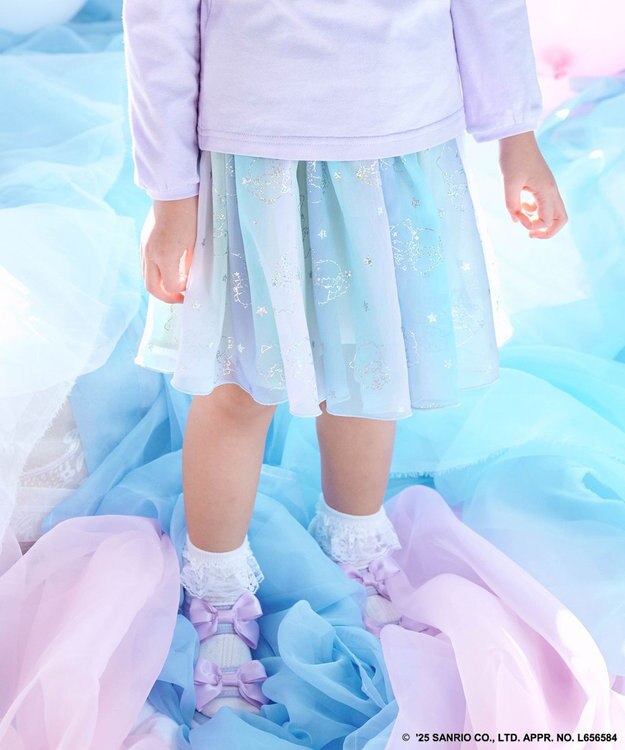 ANY KIDS 【any FAM× リトルツインスターズ 】キキ＆ララ シフォンスカート サックスブルー