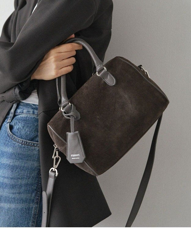 russet スエード2WAYミニボストンバッグ(CE-1570-WEB) Gray