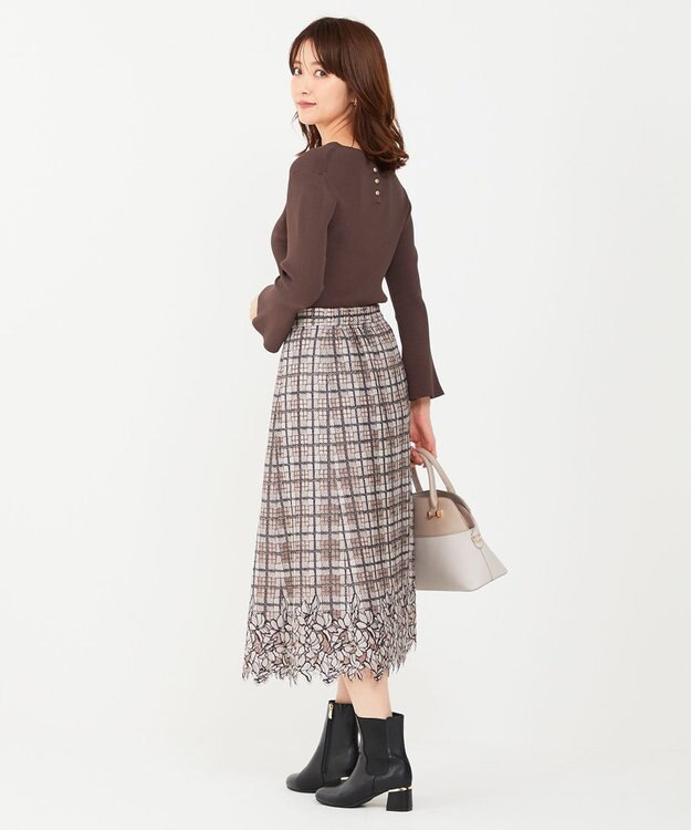 ANY SIS 【洗える】フレアースリーブ ニット ブラウン