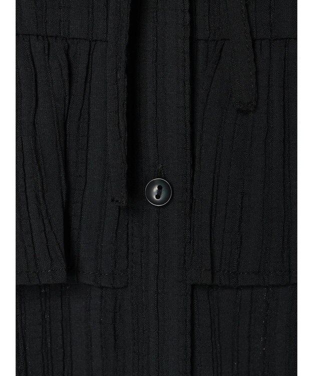 earth music&ecology フリル切替えショートブラウス Black