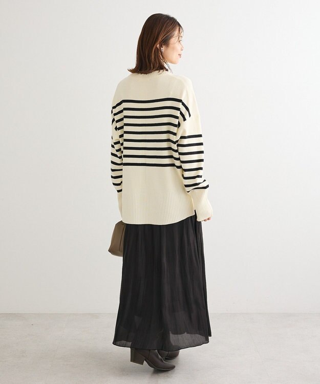 Green Parks ふわもっちニットプルオーバー Border