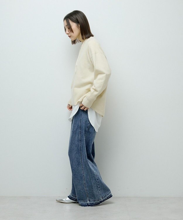 Green Parks ふわもっちニットプルオーバー Off White