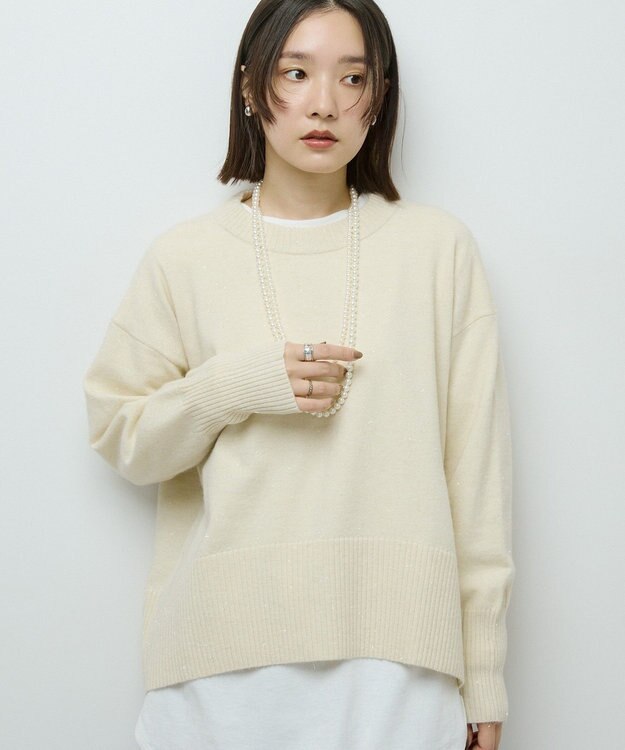 Green Parks ふわもっちニットプルオーバー Off White