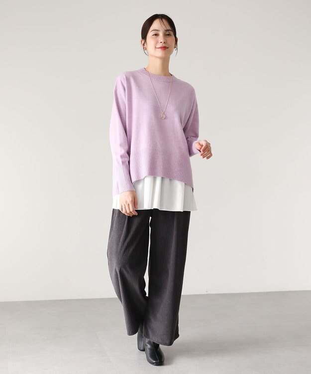 Green Parks ふわもっちニットプルオーバー Purple