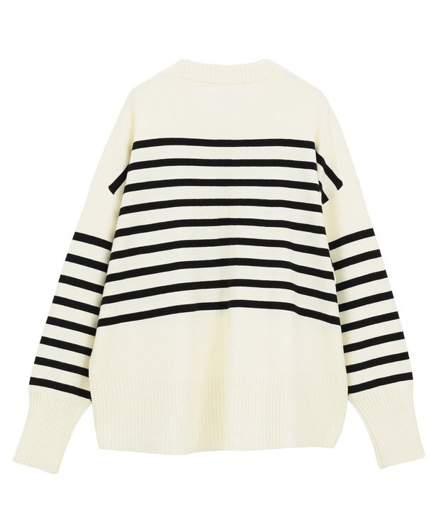 Green Parks ふわもっちニットプルオーバー Border