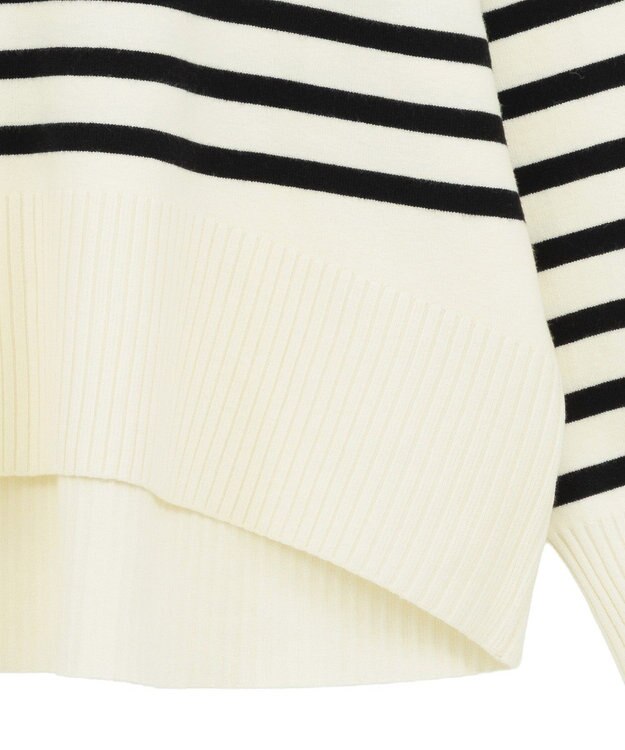 Green Parks ふわもっちニットプルオーバー Border