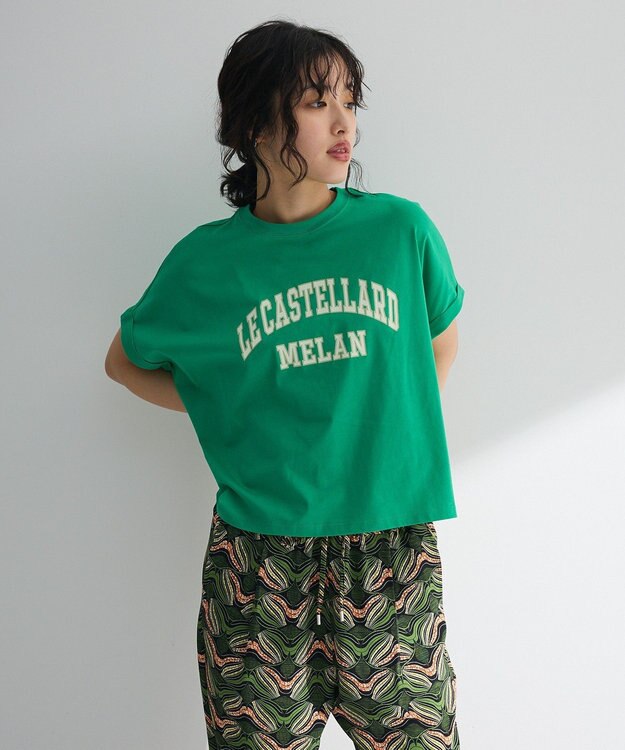 Green Parks 袖折り返しカレッジＴシャツ Green