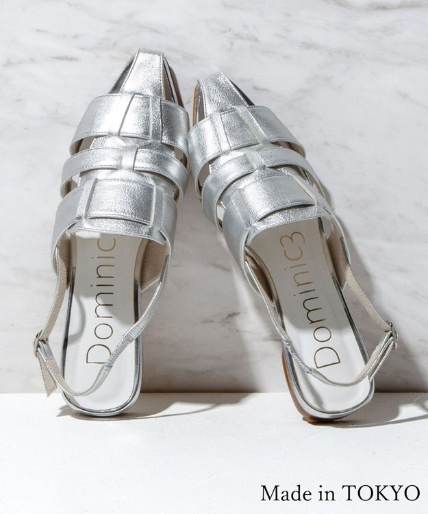 Dominic3 レザー グルカサンダル シルバー