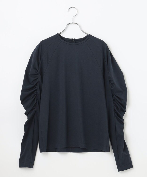 #Newans 【ANSWER for シティライフ】乾燥機対応！ギャザースリーブカットソー ネイビー系