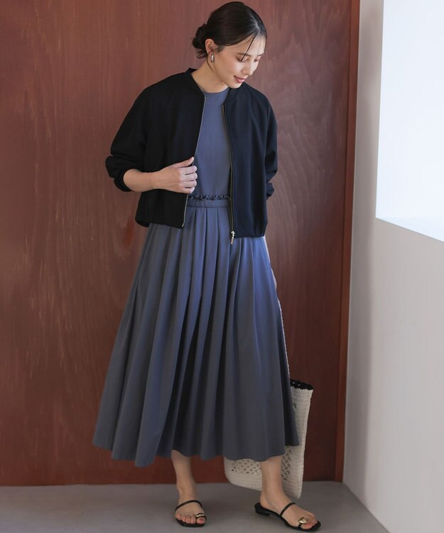 組曲 【先行予約】サマージャージーフィットアンドフレア ワンピース グレー系