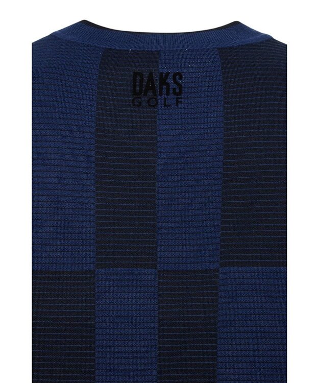 DAKS 【DAKS GOLF】ウールチェック柄ニットベスト ネイビー