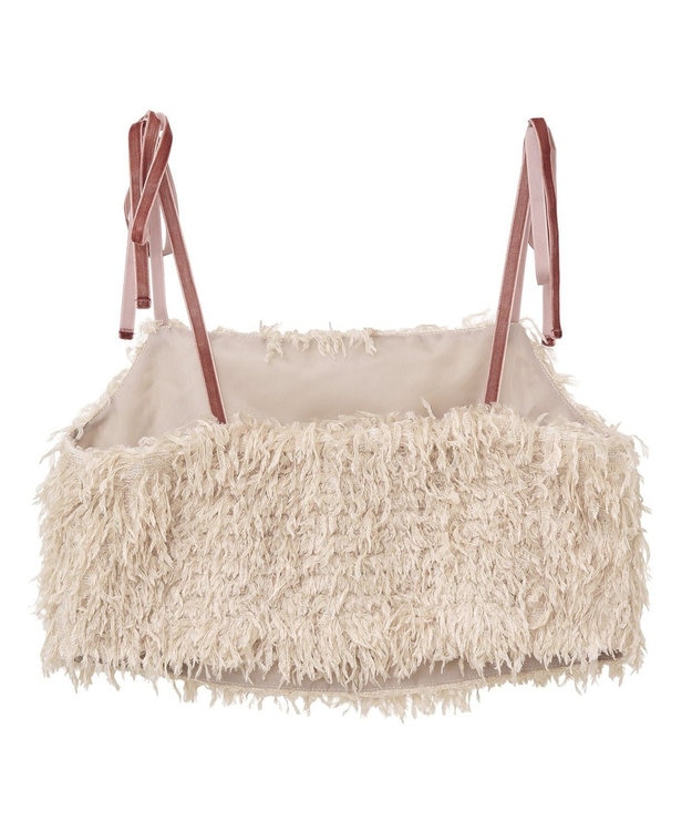 earth music&ecology 【WEB限定】ベロアリボンフェザービスチェ Beige