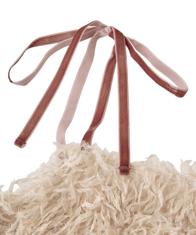 earth music&ecology 【WEB限定】ベロアリボンフェザービスチェ Beige