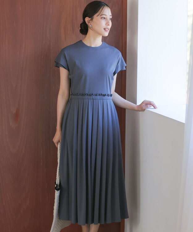 組曲 【先行予約】サマージャージーフィットアンドフレア ワンピース グレー系