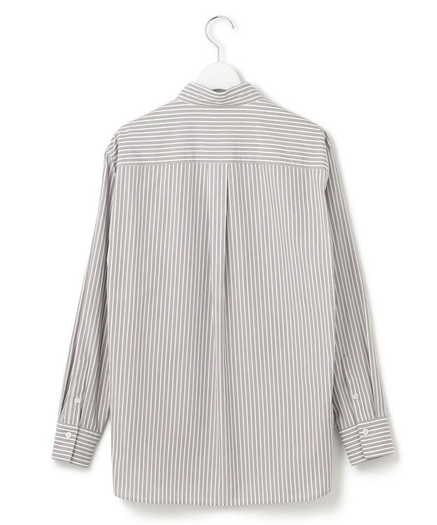 23区 【CLASSY.2月号掲載/洗える】CANCLINI ベーシック シャツ ダークブラウンストライプ