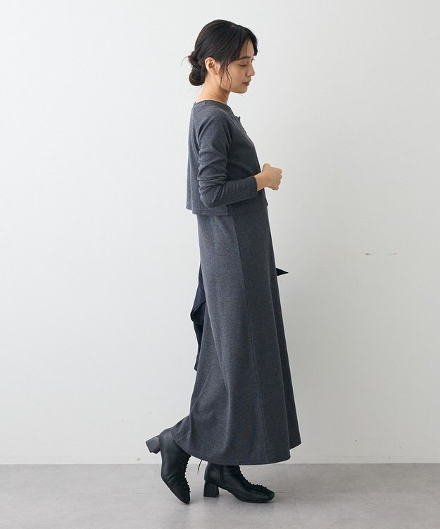 CRAFT STANDARD BOUTIQUE 2点セット/リブレイヤードワンピース Dark Gray Mixture