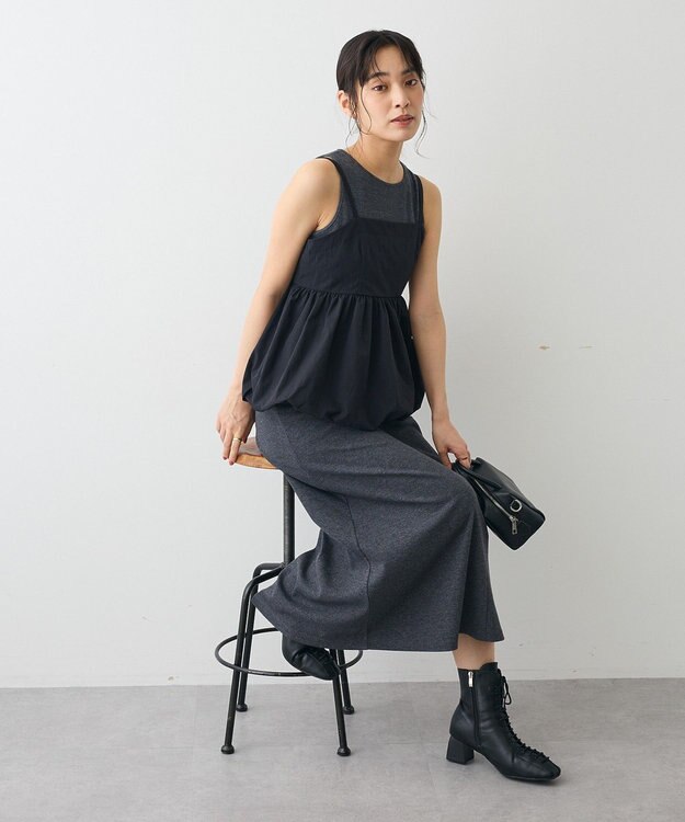 CRAFT STANDARD BOUTIQUE 2点セット/リブレイヤードワンピース Dark Gray Mixture