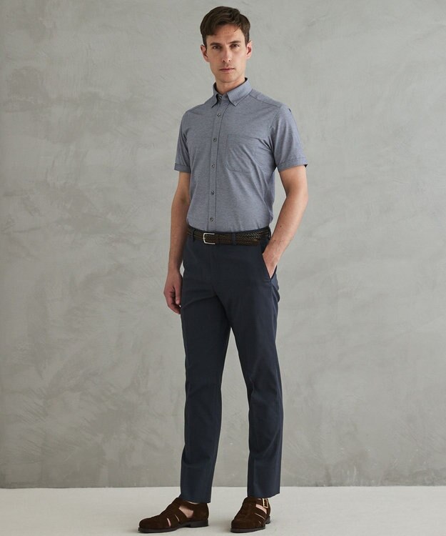 GOTAIRIKU 仕事で着られる綿パン【吸水速乾/ストレッチ/折り目加工】クールマックスコットンパンツ_ノータック（26年モデル） ネイビー系