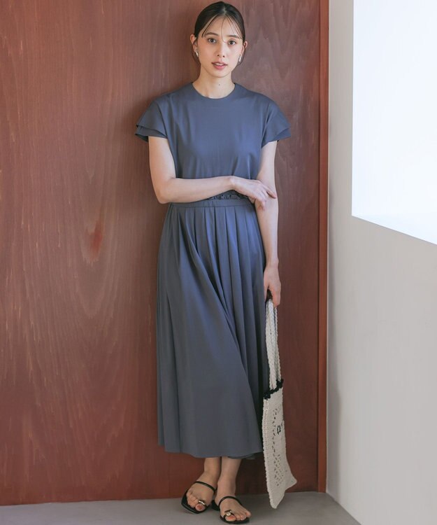 組曲 【先行予約】サマージャージーフィットアンドフレア ワンピース グレー系