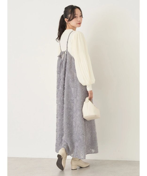 earth music&ecology フラワージャガードキャミワンピース Gray