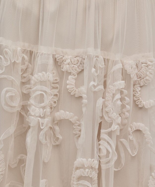 GRACE CONTINENTAL 刺繍チュールスカート キナリ