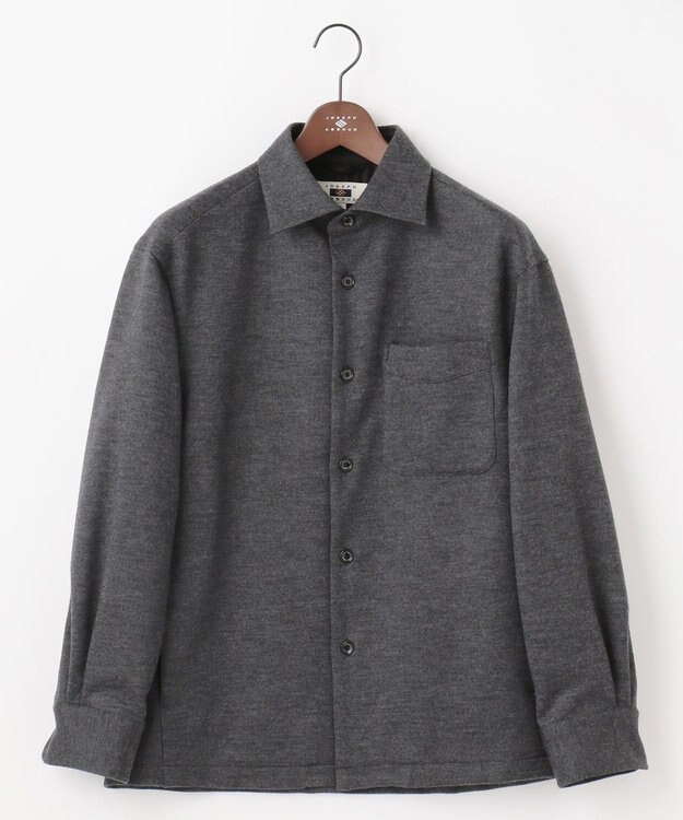 JOSEPH ABBOUD 【軽量/ストレッチ/尾州が誇る上質素材 】ウールミルドジャージーシャツ グレー系