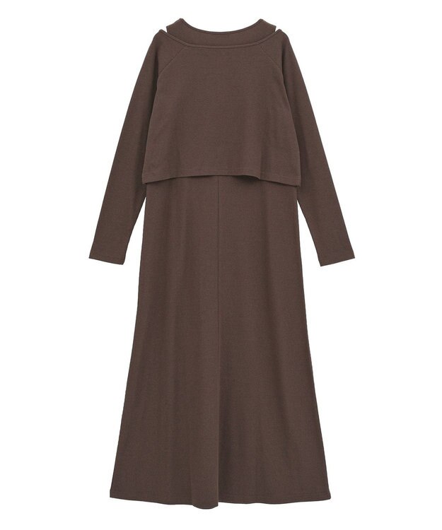 CRAFT STANDARD BOUTIQUE 2点セット/リブレイヤードワンピース Brown