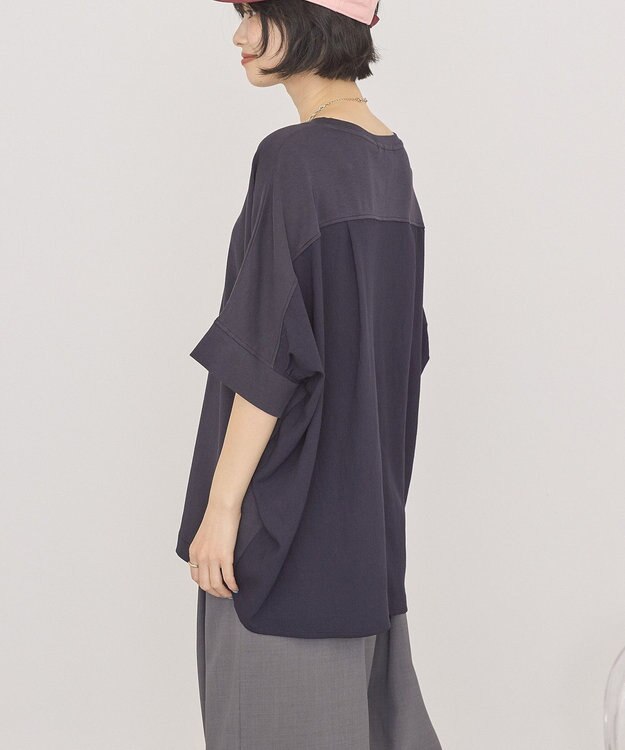 AMERICAN HOLIC 異素材コクーンプルオーバー Navy