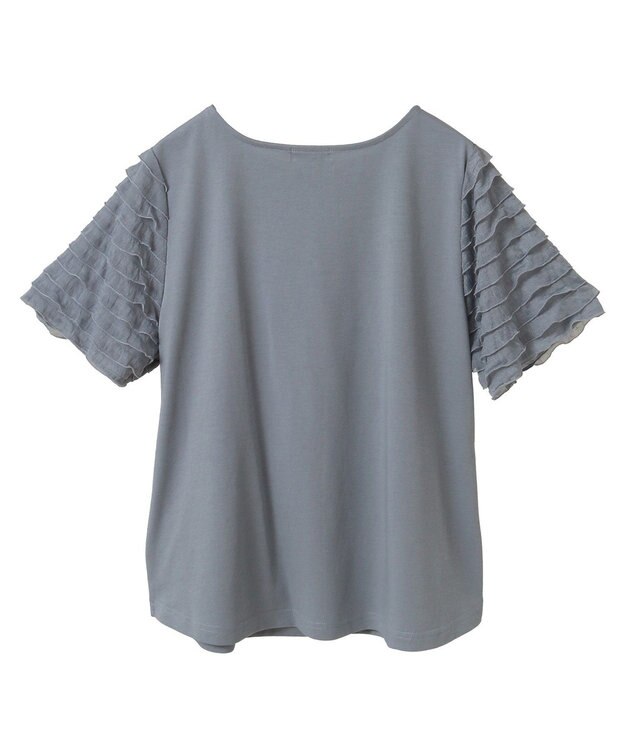 earth music&ecology フリルスリーブカットソー Sax