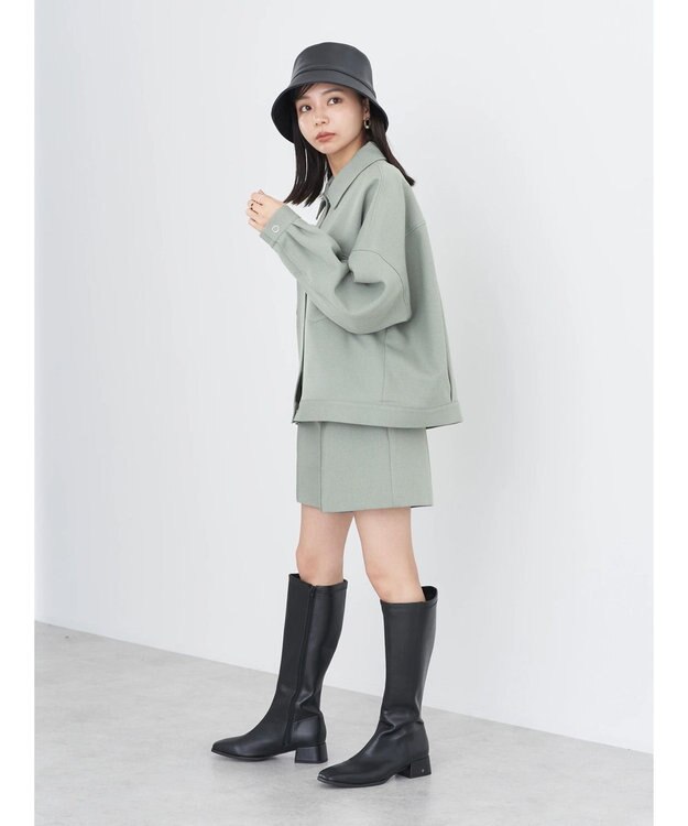 earth music&ecology ショート丈カバーオール Khaki