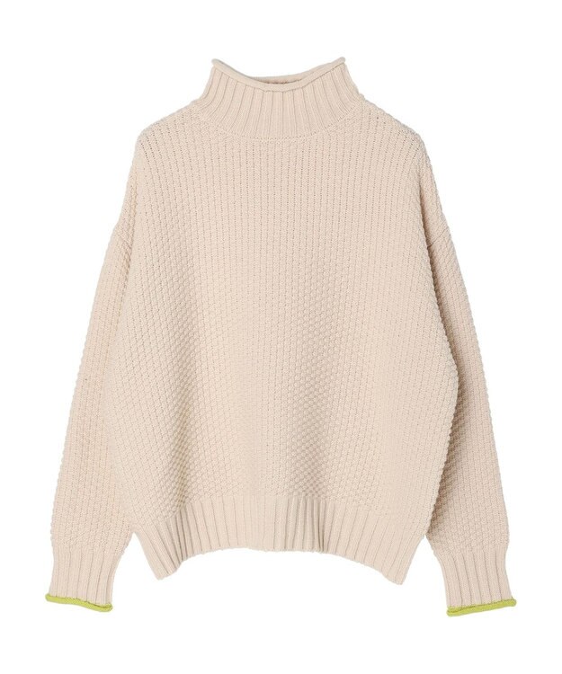 Green Parks 袖ラインカノコ編みニットプルオーバー Off White