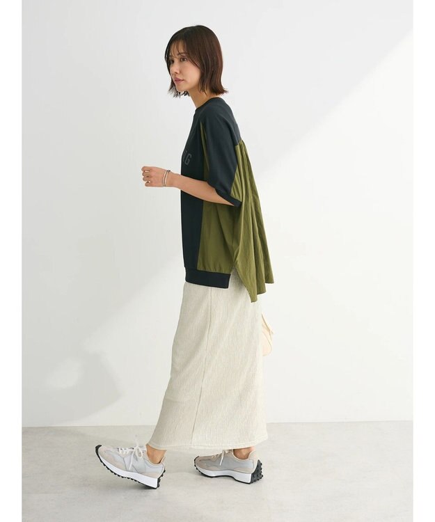 Green Parks ナイロンドッキングロゴチュニック Black