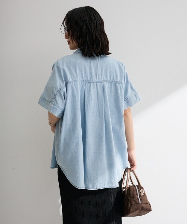 Green Parks シアーデニム２ＷＡＹビックドルマンシャツ Light Indigo