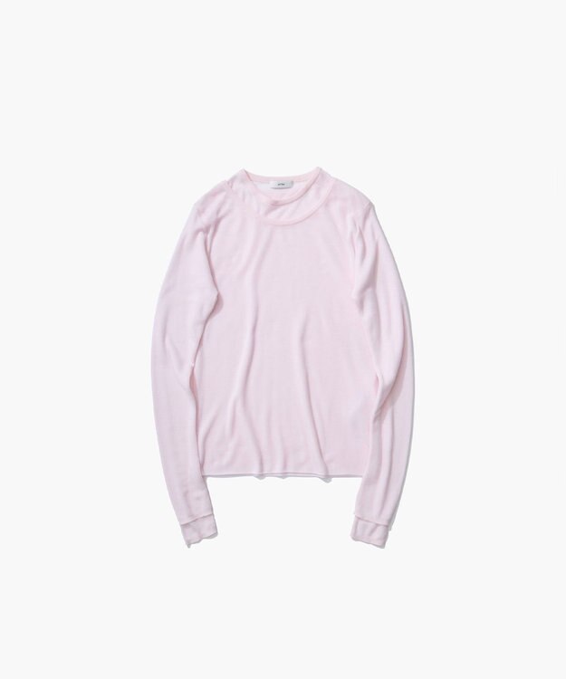 ATON TENCEL SILK CIRCULER RIB | クルー＆クルーレイヤード PINK