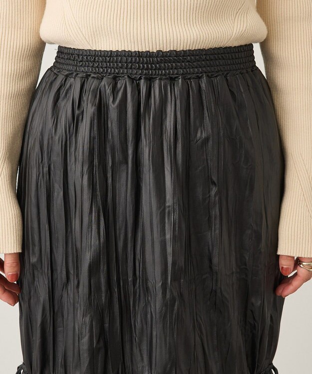 CRAFT STANDARD BOUTIQUE レザーライクギャザースカート Black