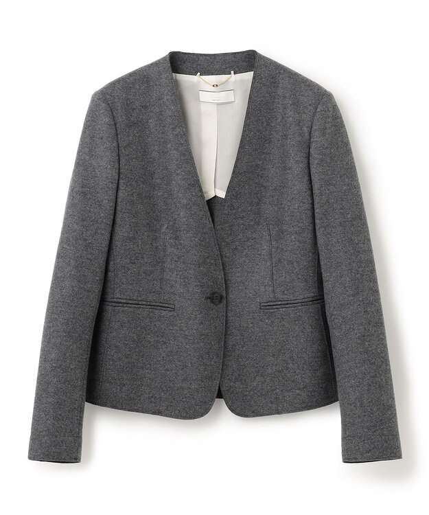 BEIGE， CORBY / ノーカラージャケット C Gray