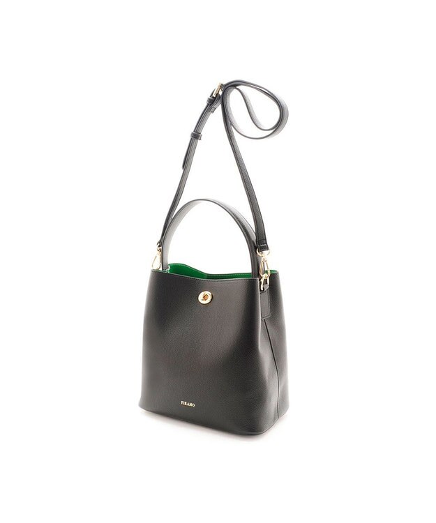 MioFIRANO ツイストロックボックスハンドバッグ 3WAY　FIRANO フィラノ BLACK