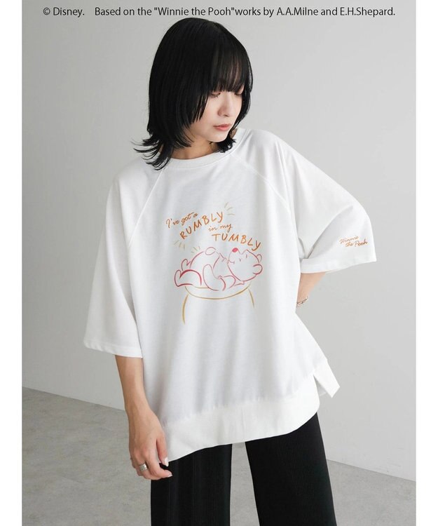 Green Parks Ｗｉｎｎｉｅ　ｔｈｅ　Ｐｏｏｈ／７分袖プルオーバーⅡ White