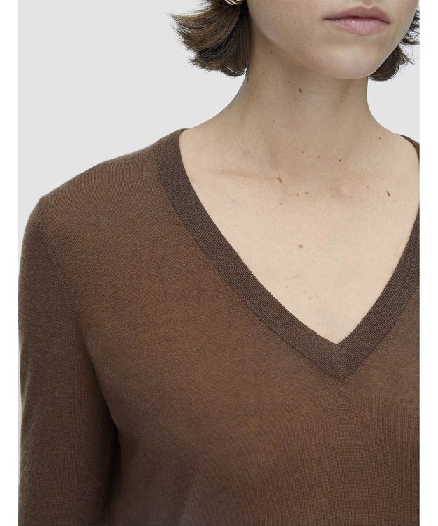 JOSEPH 【洗える】キャッシュエアー　Vネックニット Arabica