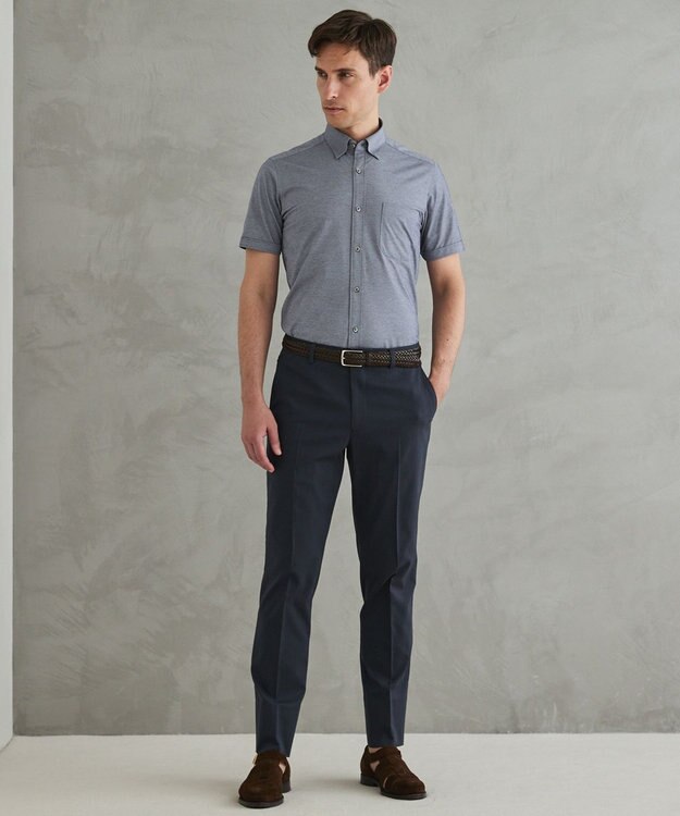 GOTAIRIKU 仕事で着られる綿パン【吸水速乾/ストレッチ/折り目加工】クールマックスコットンパンツ_ノータック（26年モデル） ネイビー系