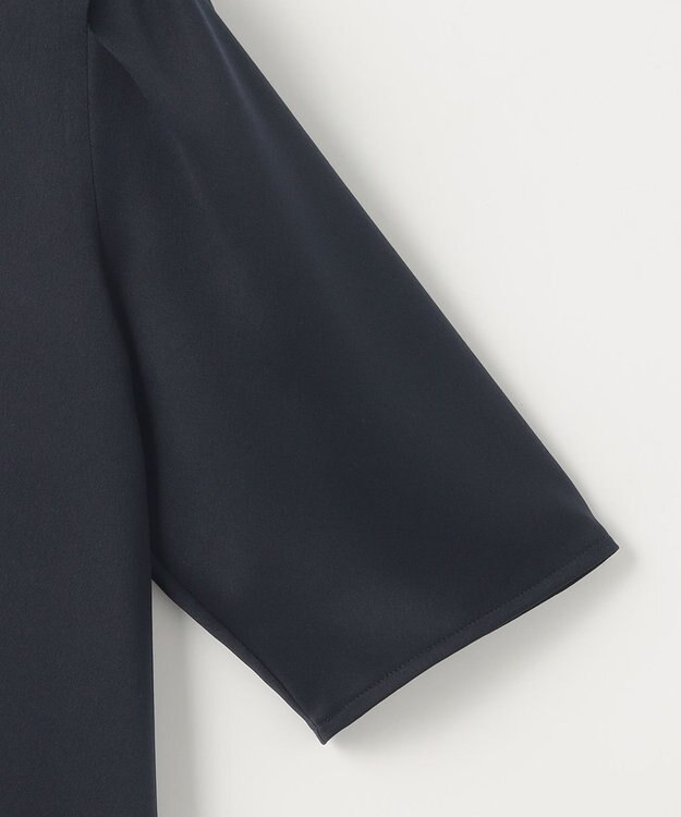 ANY SIS 【洗える】サテン プルオーバー ネイビー